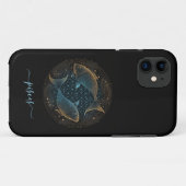 Pisces sterrenbeeld zwart en goud Case-Mate iPhone Case (Achterkant (horizontaal))