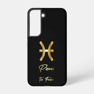 Pisces Sterrenbeeld, Zwart & Goud  Samsung Galaxy Hoesje