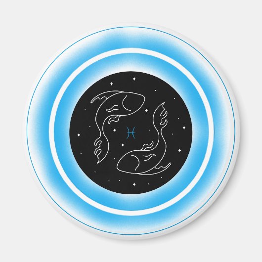 Pisces Symbool – Minimaal Astrologie Embleem Magneet (Voorkant)