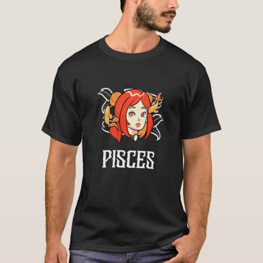 Pisces Tarot Zodiac Sign Pastel Gothic Horoscope O T-shirt (Voorkant)