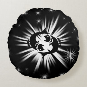 Pisces-teken Rond Kussen
