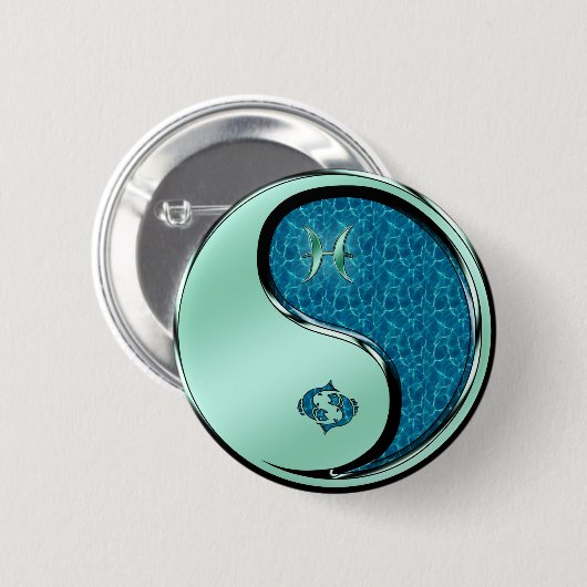 Pisces the Fish Ronde Button 5,7 Cm (Voorkant /achterkant)