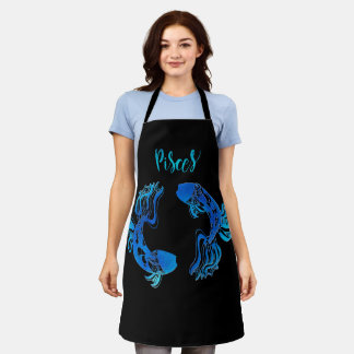 Pisces the fish zodiac water sign blue  schort