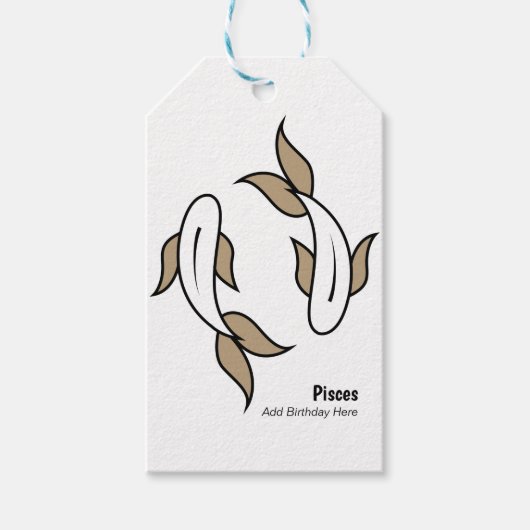 Pisces the twin fish personalized party is een voo cadeaulabel (Voorkant)