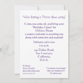 Pisces Theenmaal Birthday Party Invitation - Zodia Kaart (Achterkant)