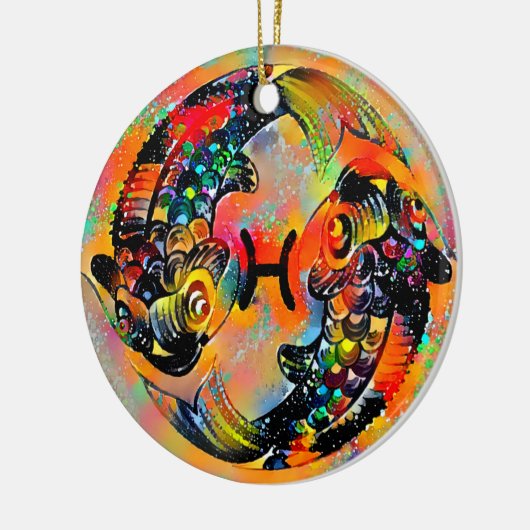 Pisces Tijuana Keramisch Ornament (Links)