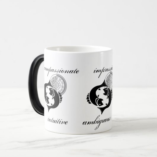  pisces traceert Grieks-achtige Zodiac Magische Mok (Voorkant links)