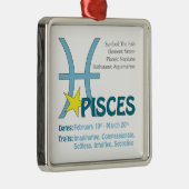 Pisces Traits Square Ornament (Rechts)