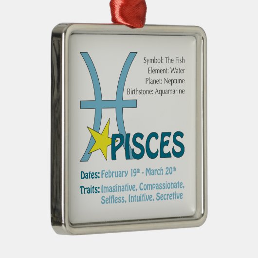 Pisces Traits Square Ornament (Rechts)