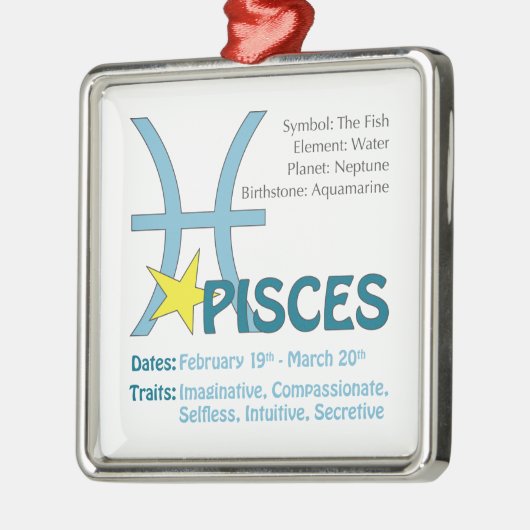 Pisces Traits Square Ornament (Links)