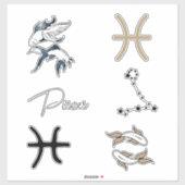 Pisces twin fish astrology zodiabetische verjaarda sticker (Vel)