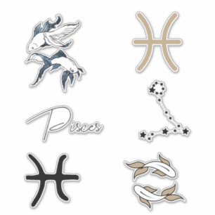 Pisces twin fish astrology zodiabetische verjaarda sticker