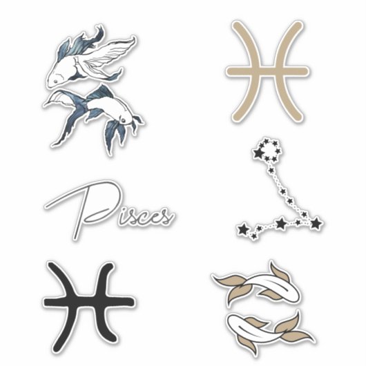 Pisces twin fish astrology zodiabetische verjaarda sticker (Voorkant)