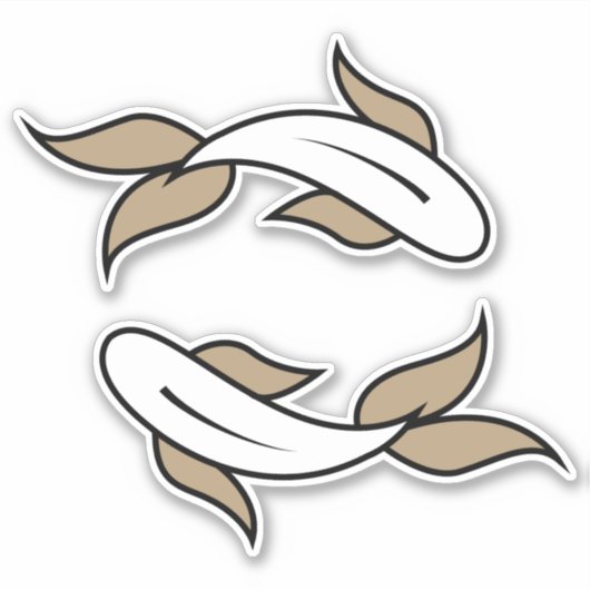 Pisces twin-viswater-teken astrologisch symbool sticker (Voorkant)