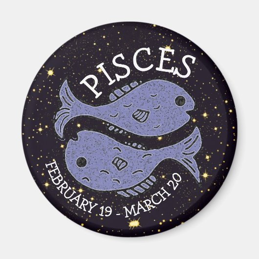 Pisces van Horoscope Zodiac Astrology Sign Magneet (Voorkant)
