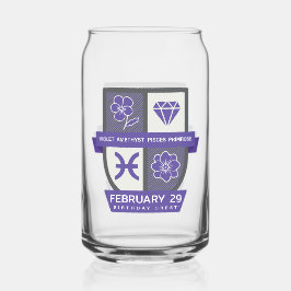 Pisces Verjaardagswapen™ voor 19-29 februari Blikvorm Glas