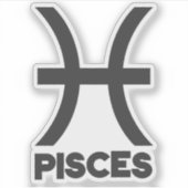 Pisces Vet Zodiac Teken Horoscoop Aangepaste Tekst Sticker (Voorkant)
