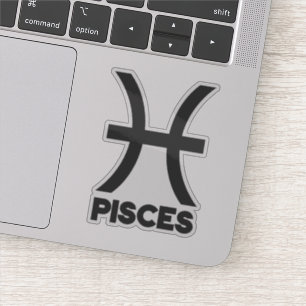 Pisces Vet Zodiac Teken Horoscoop Aangepaste Tekst Sticker