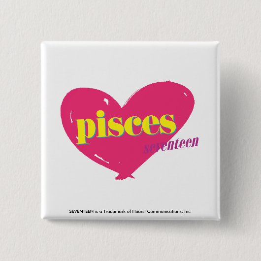 Pisces Vierkante Button 5,1 Cm (Voorkant)