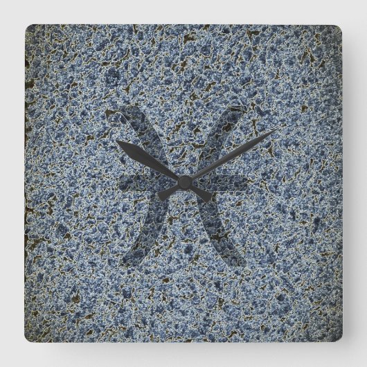 pisces vierkante klok (Voorkant)