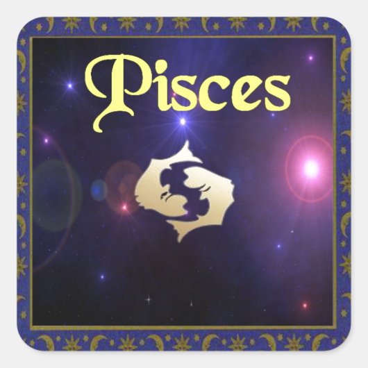 Pisces Vierkante Sticker (Voorkant)