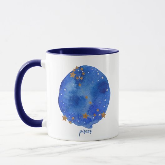 Pisces Waterverf Night Sky Constellation Zodiac Mok (Links)