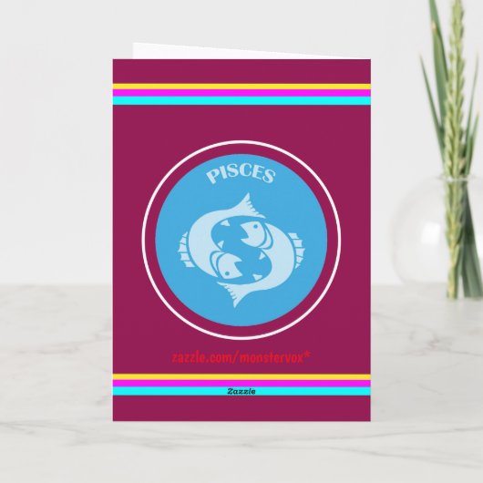 Pisces Wenskaart Kaart (Achterkant)