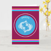 Pisces Wenskaart Kaart (Gele Bloem)
