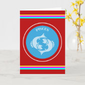 Pisces Wenskaart Kaart (Gele Bloem)