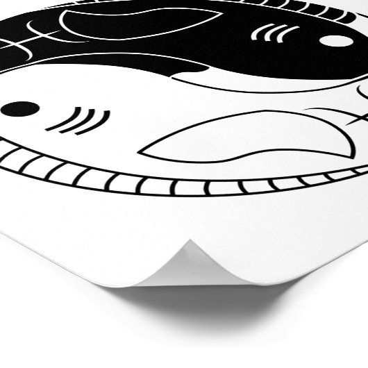 pisces yin yang fish astrology zodiasymbool poster (Hoek)