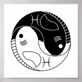 pisces yin yang fish astrology zodiasymbool poster (Voorkant)