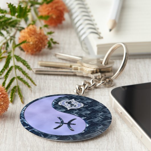Pisces Yin Yang Sleutelhanger (Zijkant)