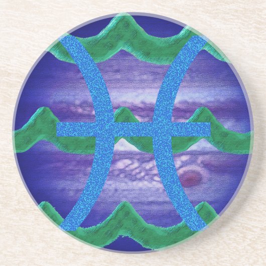 Pisces Zandsteen Onderzetter (Voorkant)