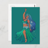 Pisces Zodiabel Dancer Art Astrology Goddess Briefkaart (Voorkant / Achterkant)