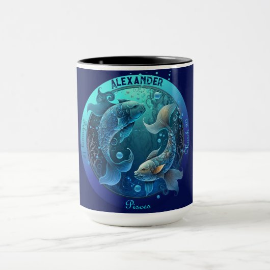 Pisces Zodiac Aanpasbare Koffie Mok (Midden)