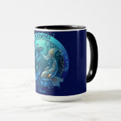 Pisces Zodiac Aanpasbare Koffie Mok (Voorkant rechts)