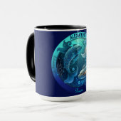 Pisces Zodiac Aanpasbare Koffie Mok (Voorkant links)