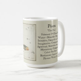 Pisces Zodiac Antiek Astronomical Chart Koffiemok