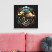 Pisces Zodiac Art Canvas Afdruk (Insitu (Woonkamer))