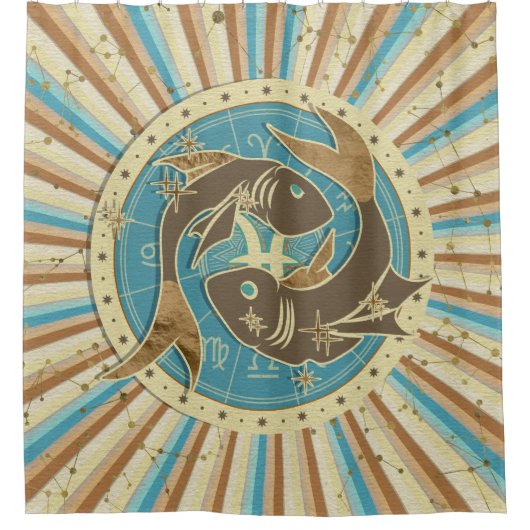 -Pisces Zodiac Art Douchegordijn (Voorkant)