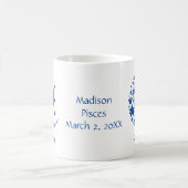 Pisces Zodiac Astrology Birthday Gift Blue White Koffiemok (Center)