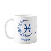 Pisces Zodiac Astrology Birthday Gift Blue White