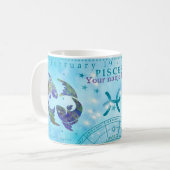 Pisces  Zodiac Astrology Custom Koffiemok (Voorkant links)