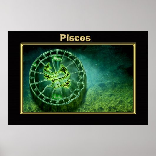 Pisces Zodiac Astrology design Poster (Voorkant)