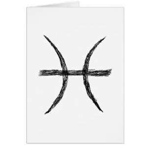 Pisces. Zodiac Astrology Sign. Zwart.