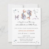 Pisces Zodiac Baby Shower Invitation Feestdagenkaart (Voorkant)
