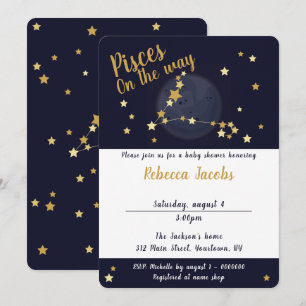 Pisces zodiac Baby shower Uitnodiging