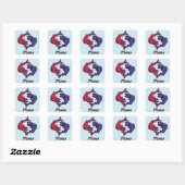 Pisces Zodiac Birth Sign Red Paarse astrologie kun Vierkante Sticker (Vel)