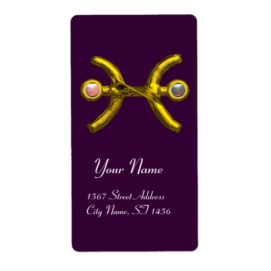 PISCES ZODIAC BIRTHDAY Roze witte parels Etiket (Voorkant)