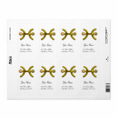 PISCES ZODIAC BIRTHDAY Roze witte parels Etiket (Full Sheet)